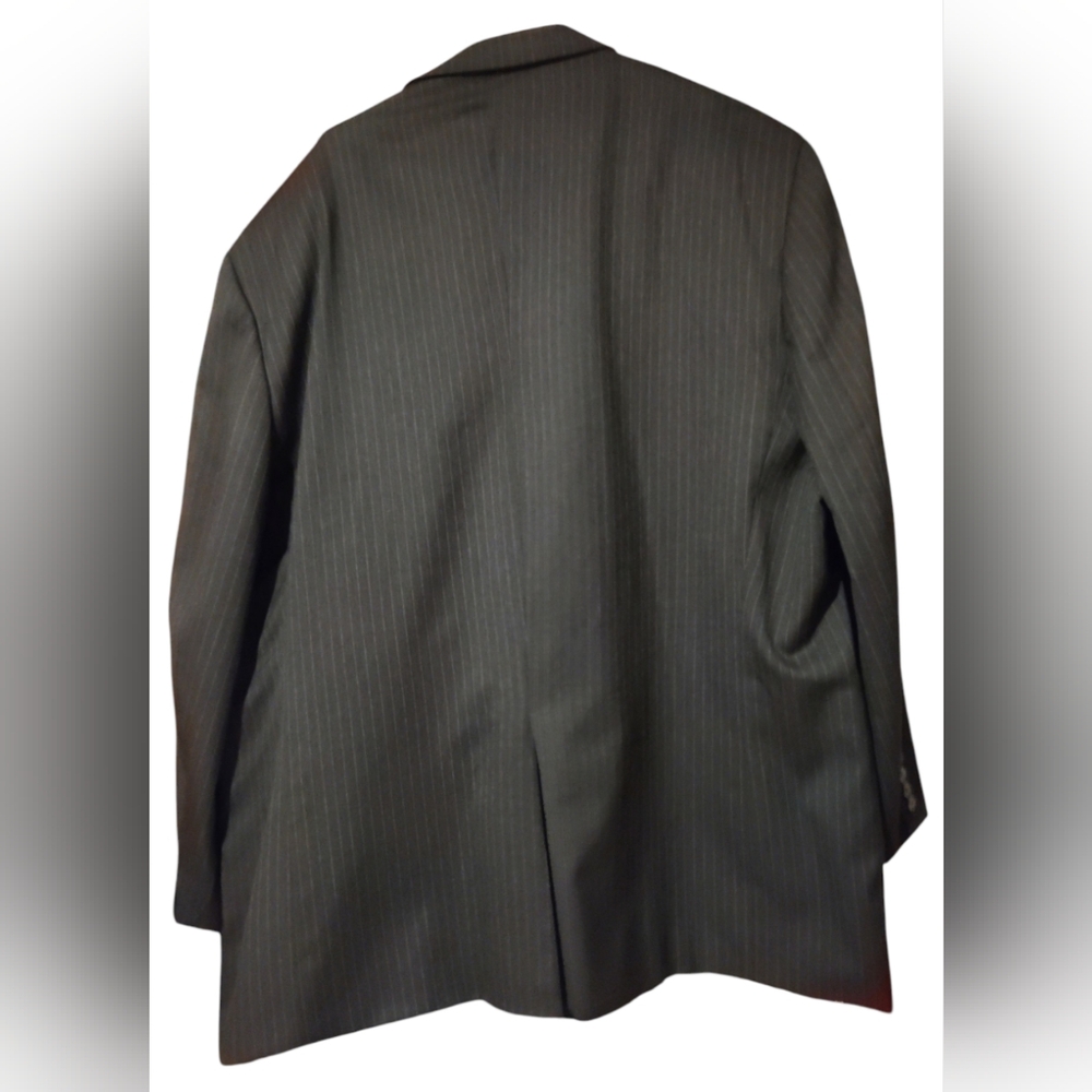 Lauren Ralph Lauren Suit Jacket Men's 58R Black Pinstripe 100% Wool Green Label - Picture 5 of 9